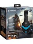 Игровая гарнитура Scrapper 500 синий + черный, кабель 2 м, Defender, 64501