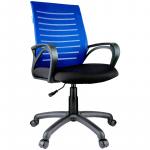 Кресло оператора Helmi HL-M16 Vivid, спинка ткань-сетка синяя/сиденье ткань черная, 277901