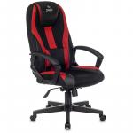 Кресло игровое ZOMBIE 9/BL+RED, PL, ткань/экокожа черный/красный, топ-ган (до 180 кг), 1160596/1583707
