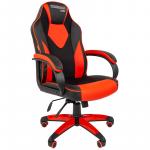 Кресло игровое Chairman Game 17, экокожа черная/красная, ткань TW черная, механизм качания, 7024560