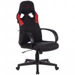Кресло игровое ZOMBIE RUNNER RED, PL, ткань/экокожа, черный/красный, топ-ган, 1399085