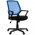 Кресло оператора Helmi HL-M02 Step, ткань, спинка сетка синяя/сиденье TW черная, механизм качания, 283157