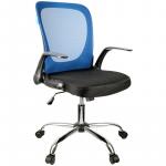 Кресло оператора Helmi HL-M04 Active, ткань, спинка сетка синяя/сиденье TW черн, рег.подлокот,хром, 283161