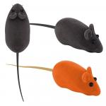 Игрушка-пищалка для кошек "Мышка". Размер 13х2х3 см. 2 цвета