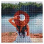 Набор ДТ Алмазная мозаика квадратная Девушка в шляпе на берегу реки 20*20 см F2-013