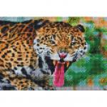 Набор ДТ Алмазная мозаика квадратная Свирепый леопард 22*32 см F3-001