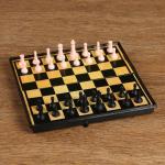 Настольная игра 3 в 1 "Атели": шашки, шахматы, нарды доска пластик 19х19 см 536136