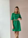 Платье из микровельвета зелёное
