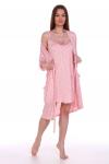 Комплект сорочка+халат розовый (М-670)