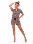 Пижама женская ML-Полоса (шорты,пуговицы) кулирка