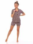 Пижама женская ML-Полоса (шорты,пуговицы) кулирка