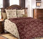Комплект постельного белья 1,5-спальный, бязь "Люкс" (Вензель, коричневый)