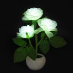 LADECOR Светильник Цветок в виде роз, в горшке, 27х12х13см 1хCR2032, 2 цвета