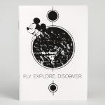 5385208 Блокнот А6 на скрепке, 32 листа в обложке софт-тач, 'Космос', Микки Маус