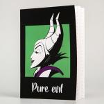 5385209 Блокнот А6 на скрепке, 32 листа в обложке софт-тач, 'Малифисента', Villians