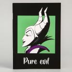 5385209 Блокнот А6 на скрепке, 32 листа в обложке софт-тач, 'Малифисента', Villians