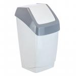 Ведро-контейнер для мусора (урна) Хапс, 25 л, качающаяся крышка, пластик, мраморный, М 2472