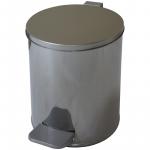 Ведро-контейнер для мусора (урна),  7 л, с педалью, круглое, металл, хром,