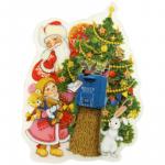 Новогоднее оконное украшение со светодиодной подсветкой Почта Деда Мороза, 12*8,5см, 42206