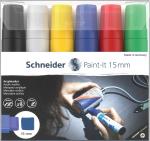 Набор маркеров акриловых Schneider "Paint-it 330", 15мм, ассорти, 6 штук