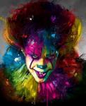 Злобный клоун в ярких красках