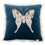 Santalino 850-827-1 подушка декоративная "бабочка",45х45см,синий,100%пэ
