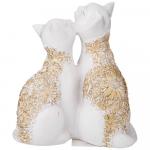 169-279 фигурка декоративная "кот и кошка" 13*14 см цвет: белый с золотом