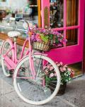Дамский велосипед с корзинкой цветов