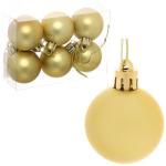 Новогодние шары 4 см (набор 6 шт) Матовый, золотой