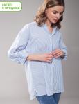 Блузка из тонкого хлопка с фактурным плетением полосы