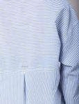 Блузка из тонкого хлопка с фактурным плетением полосы