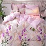 Комплект постельного белья 2-спальный с Евро простыней, поплин (Новая жизнь, розовый)