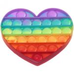 Игрушка-антистресс "Залипательные Пузырьки - Pop It", сердце, цвет радуга 12 см