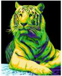 Рисование по номерам арт.H139 "Неоновый тигр" 40х50