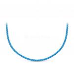 Шнурок текстильный плетёный с элементами из родированного серебра (голубой) Ш-01р-2