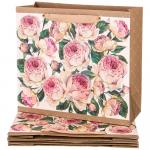 Пакет подарочный ВИНТАЖ ПИОНЫ 30х27х12 см / 521-203 / 4 /