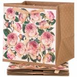 Пакет подарочный ВИНТАЖ ПИОНЫ 30х30х25 см / 521-204 / 4 /