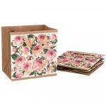 Пакет подарочный ВИНТАЖ ПИОНЫ 20х20х15 см / 521-205 / 4 /