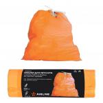 *Мешки для мусора с завязками ПНД 16 мкм (50*60 см), 30 л, рулон 15 шт., оранж. ADPB008