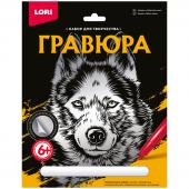 Гравюра с эффектом серебра Lori "Сибирский хаски", 27,5*21,5см