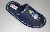502065 материал верха - ткань джинсовая, цвет - синий, подкладка трикотаж махра (100% хлопок), вышивка "Пингвин"