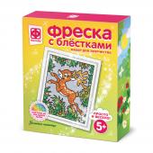 407090 Фреска с блестками Олень