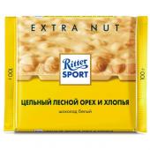 Ritter Sport Белый с цельным лесным орехом и хлопьями, 100 г