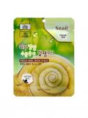 3W CLINIC FRESH SNAIL Тканевая маска для лица с муцином улитки, 23 мл