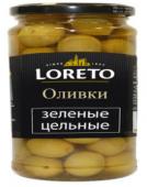 Оливки зеленые с косточкой Loreto 340 гр (Испания)