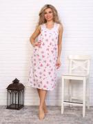 Сорочка ночная женская,модель 4031,ситец (Цветочки, розовый)