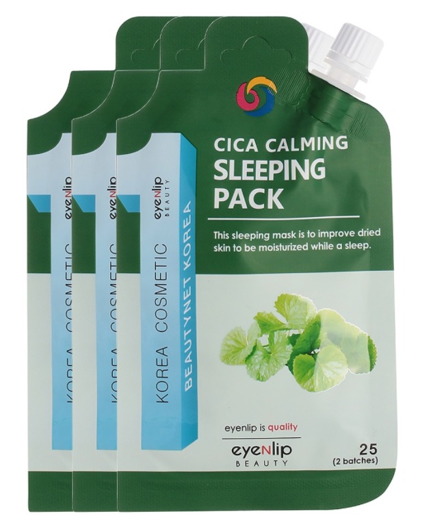 EYENLIP cica Calming sleeping Pack. Успокаивающая ночная маска с центеллой. Ночная маска с экстрактом центеллы азиатской EYENLIP cica Calming sleeping Pack. EYENLIP маска ночная Berry Elastic sleeping.