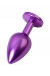 Анальная втулка, Metal by TOYFA, фиолетовая, с фиолетовым кристаллом, 8,2 см, O3,4 см, 85 г.
