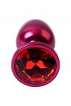 Анальная втулка Metal by TOYFA, металл, красная, с красным кристаллом, 7,2 см, O2,8 см, 50 г