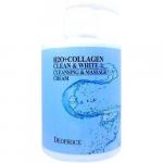 DEOPROCE Крем очищающий д/лица H2O+Collagen Clean&White/Cleansing&Massage Cream (Вода+Коллаген), 450мл/дозатор/ №2018
